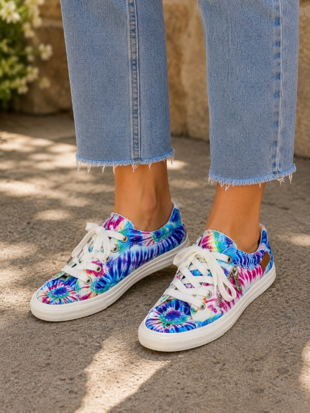 Blowfish Malibu Women's Tie Dye Slip On Sneakers Size 7 Distressed Canvas